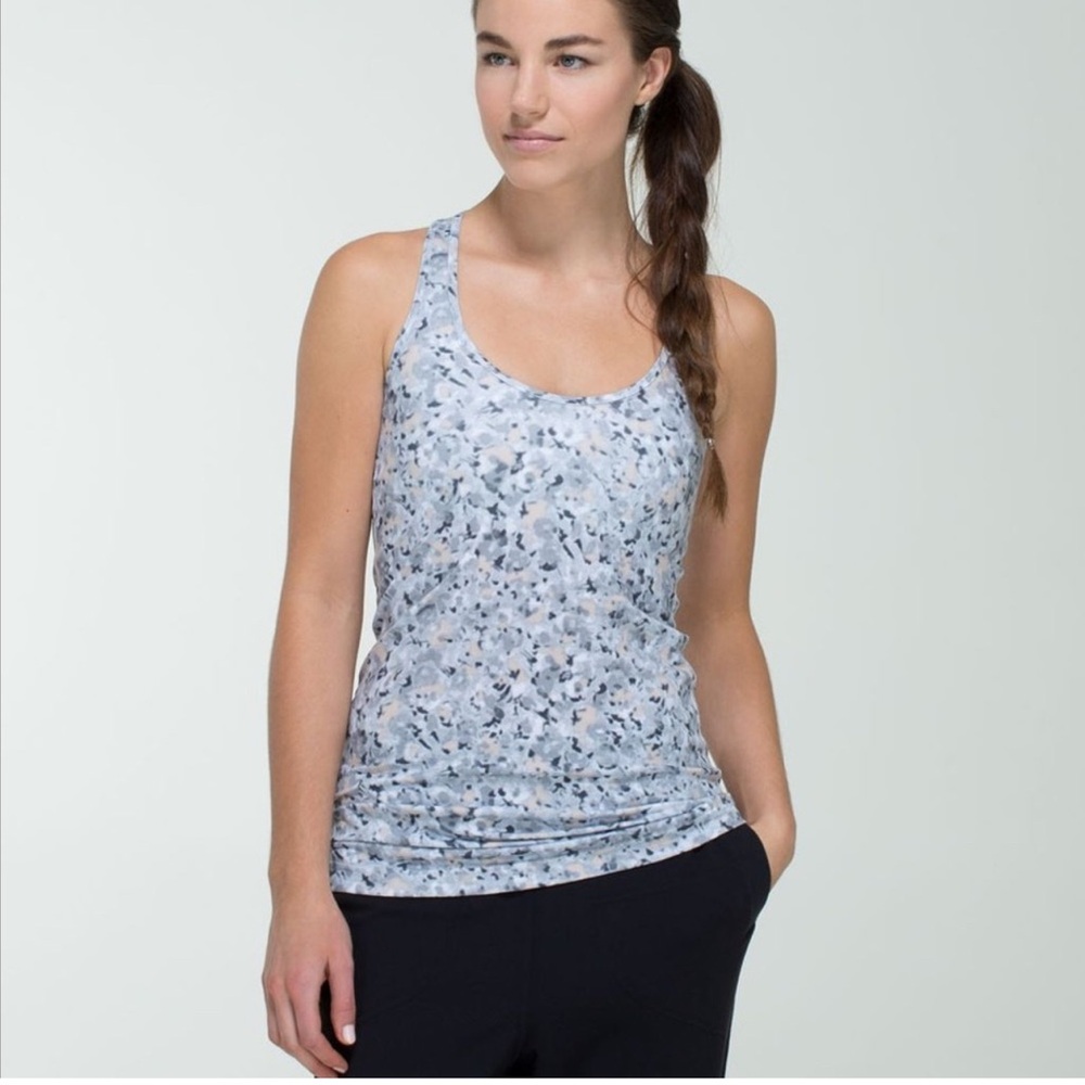 Lululemon Cool Racerback Not So Petite Fleur Silver Top